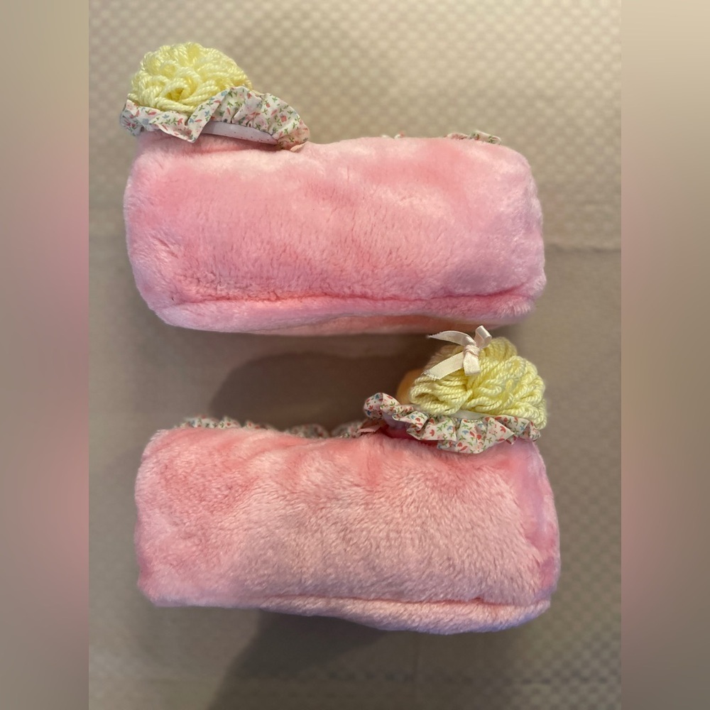 Cabbage Patch Kids vintage kids pink slippers blonde doll Size 2-3. - Picture 5 of 10
